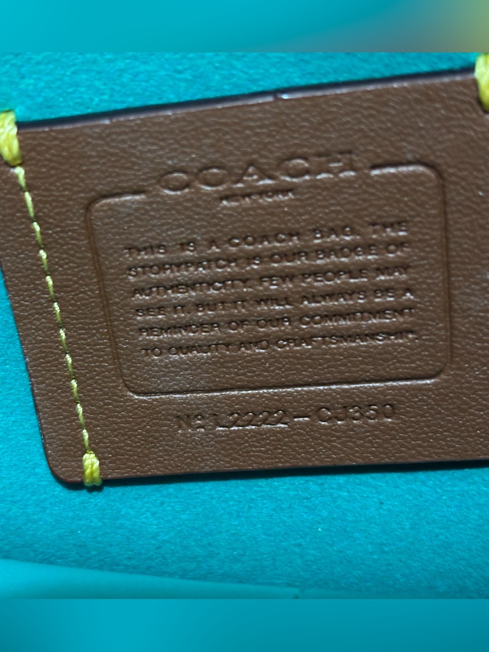 Coach Turquoise Leather C-Logo Chain Crossbody - Picture 10 of 11
